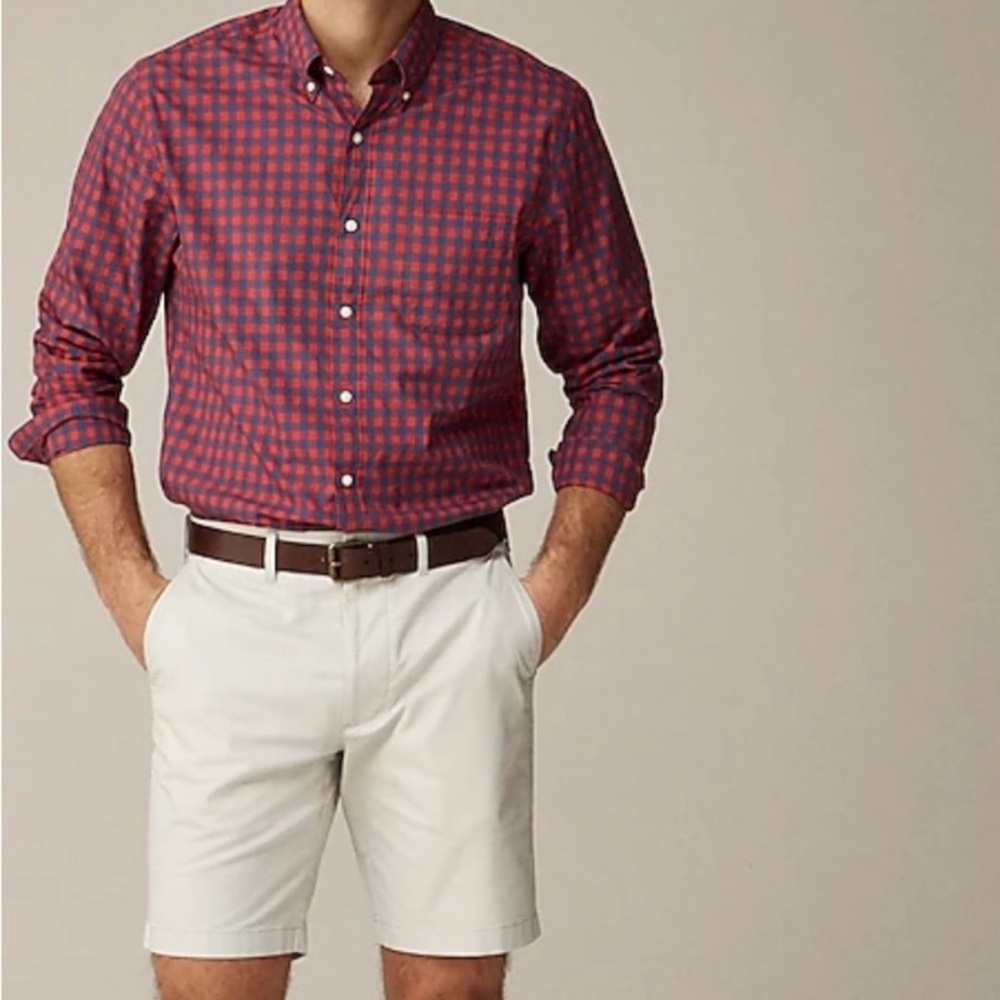 NWT J. Crew 9" Stretch Chino Short Stone